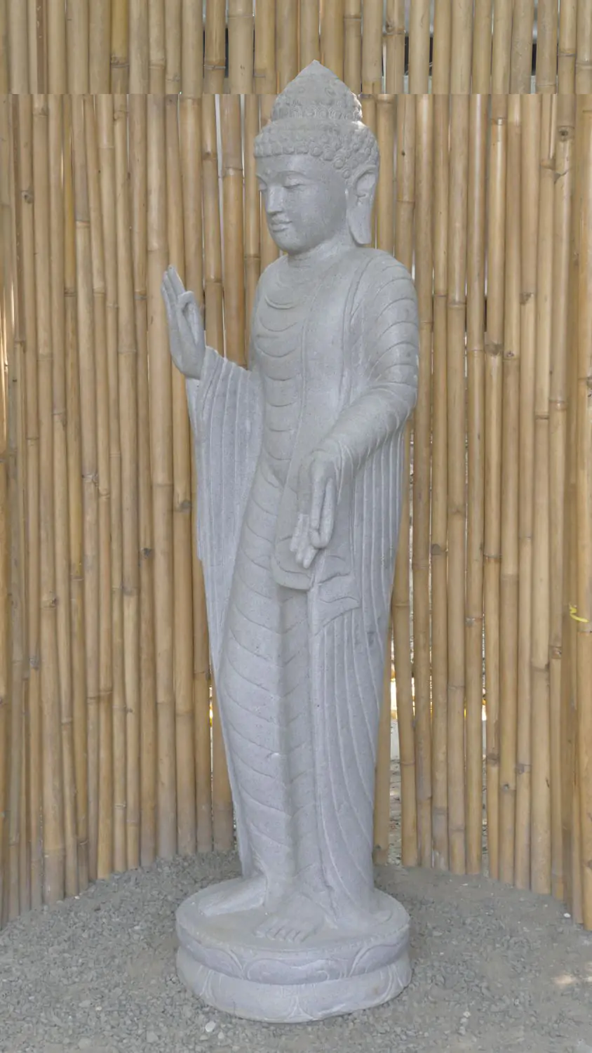  Product image 5 of the product “Standing Buddha - Abhaya mudra made of Riverstone, ca. 179 cm High ”